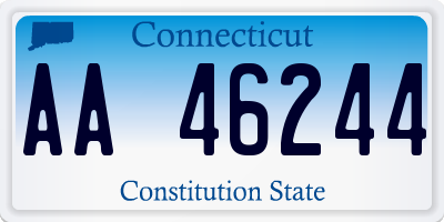 CT license plate AA46244