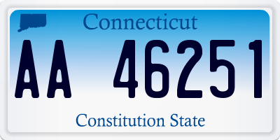 CT license plate AA46251