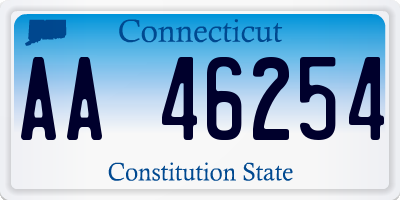 CT license plate AA46254