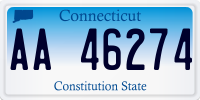 CT license plate AA46274