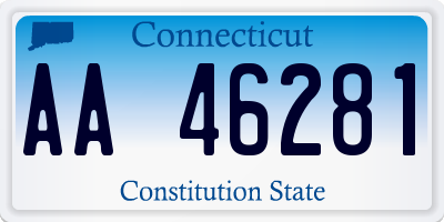CT license plate AA46281