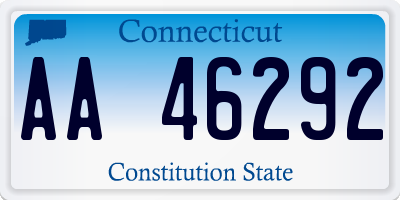 CT license plate AA46292