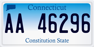 CT license plate AA46296