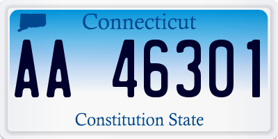 CT license plate AA46301