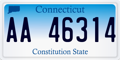 CT license plate AA46314