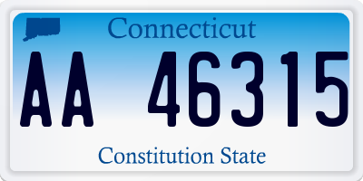 CT license plate AA46315