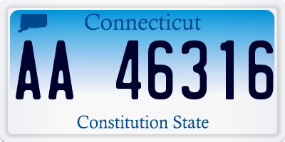 CT license plate AA46316