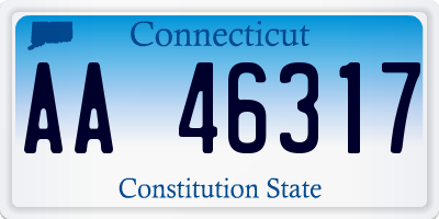 CT license plate AA46317