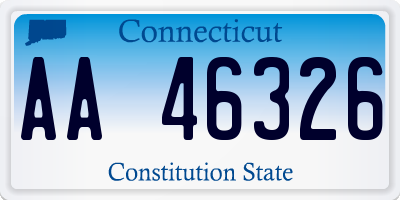 CT license plate AA46326