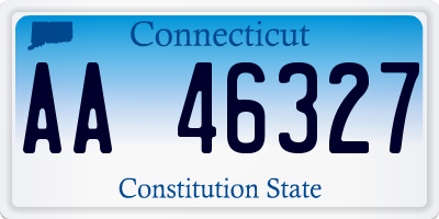 CT license plate AA46327