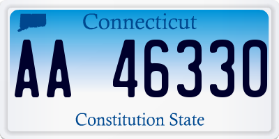 CT license plate AA46330