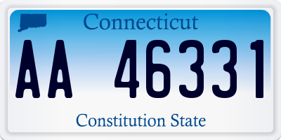 CT license plate AA46331