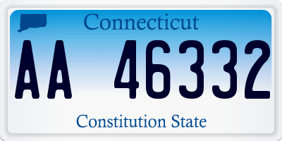 CT license plate AA46332