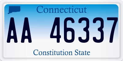 CT license plate AA46337