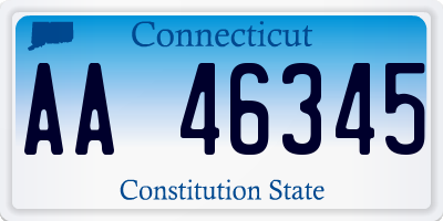 CT license plate AA46345