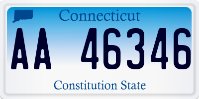 CT license plate AA46346