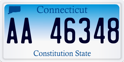 CT license plate AA46348