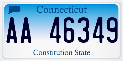 CT license plate AA46349