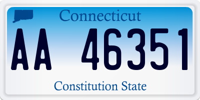 CT license plate AA46351