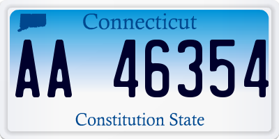 CT license plate AA46354