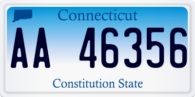 CT license plate AA46356