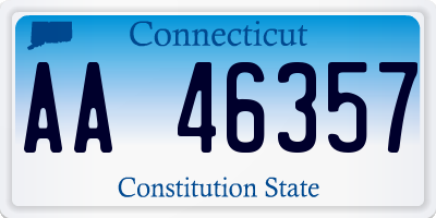 CT license plate AA46357