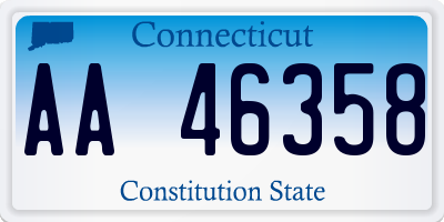 CT license plate AA46358