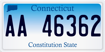CT license plate AA46362