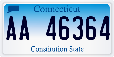 CT license plate AA46364