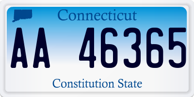 CT license plate AA46365