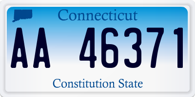 CT license plate AA46371