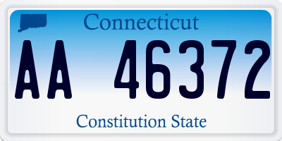 CT license plate AA46372