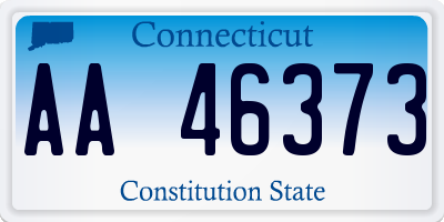 CT license plate AA46373