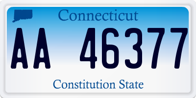 CT license plate AA46377