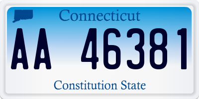 CT license plate AA46381