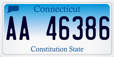 CT license plate AA46386