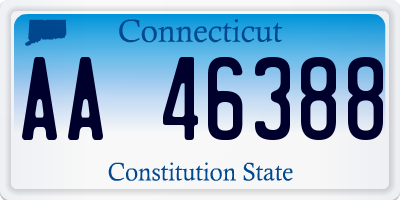 CT license plate AA46388