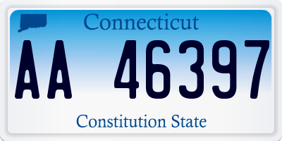 CT license plate AA46397