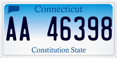 CT license plate AA46398