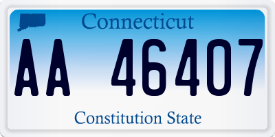 CT license plate AA46407