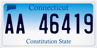 CT license plate AA46419