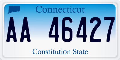 CT license plate AA46427