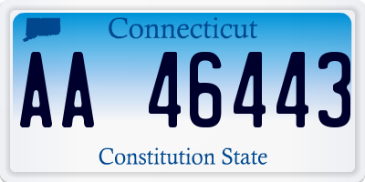 CT license plate AA46443