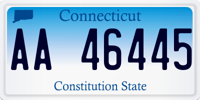CT license plate AA46445