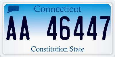 CT license plate AA46447
