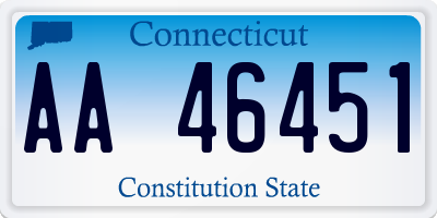 CT license plate AA46451