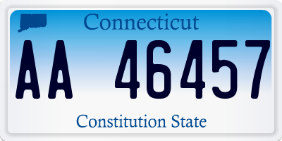 CT license plate AA46457