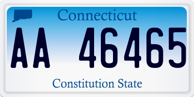 CT license plate AA46465