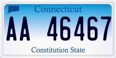 CT license plate AA46467