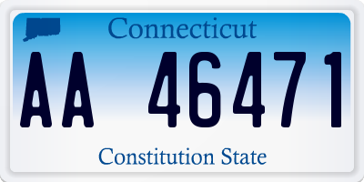 CT license plate AA46471